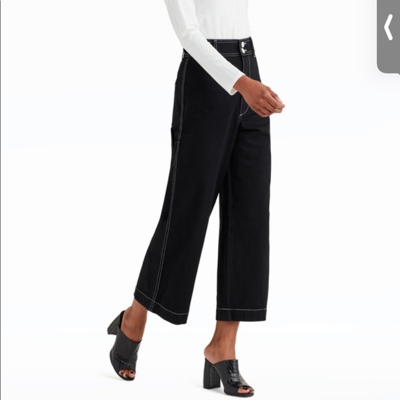 SHANIA MOTE CROPPED WIDE LEG BLACK UTILITY PANTS - Picture 8 of 8